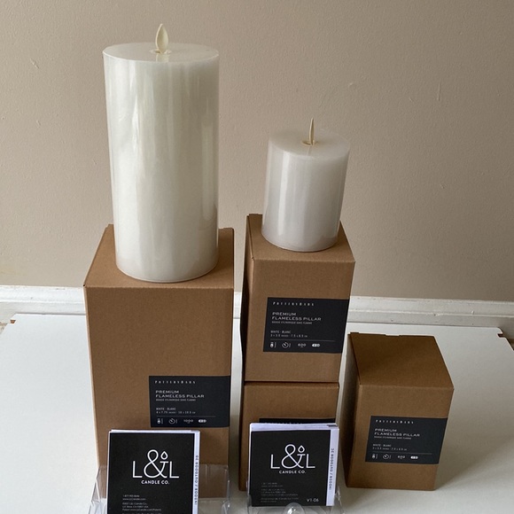 Pottery Barn Other - NEW 4 Pottery Barn Premium Flameless Pillar/Candles